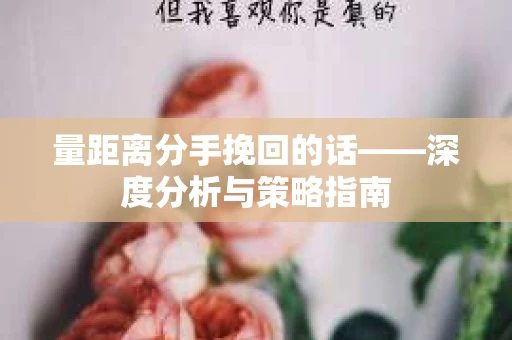 量距离分手挽回的话——深度分析与策略指南