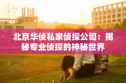 北京华侦私家侦探公司：揭秘专业侦探的神秘世界