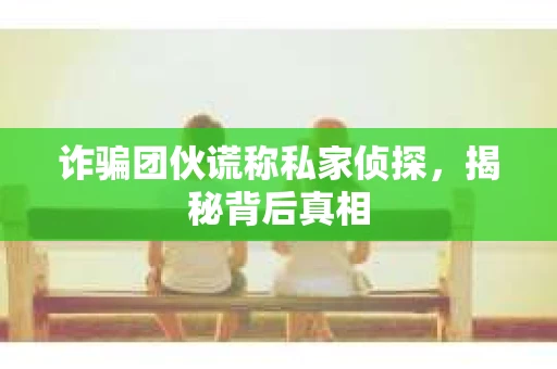 诈骗团伙谎称私家侦探，揭秘背后真相