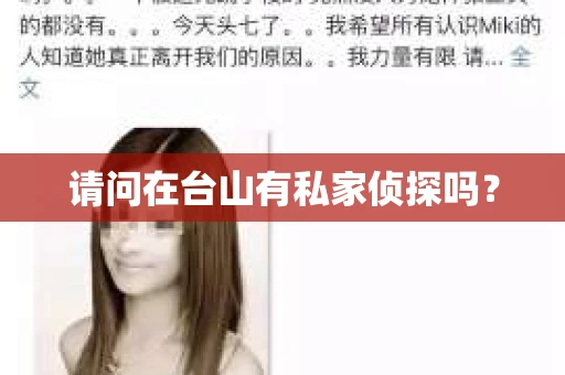 请问在台山有私家侦探吗？
