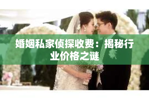 婚姻私家侦探收费：揭秘行业价格之谜