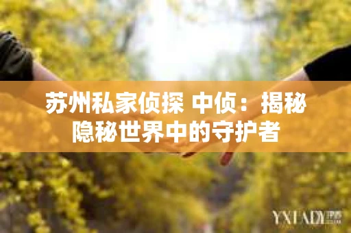 苏州私家侦探 中侦：揭秘隐秘世界中的守护者