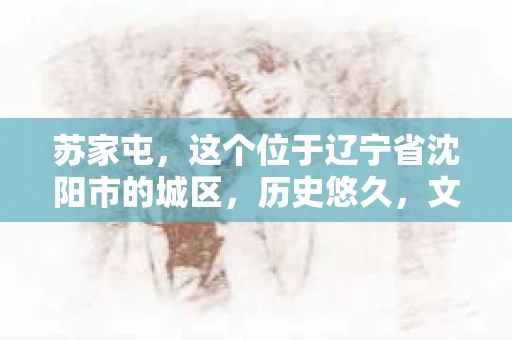 苏家屯，这个位于辽宁省沈阳市的城区，历史悠久，文化底蕴深厚。近年来，随着社会的发展，人们对于私家侦探的需求也逐渐增加。那么，苏家屯有私家侦探吗？今天，我们就来聊聊这个话题。