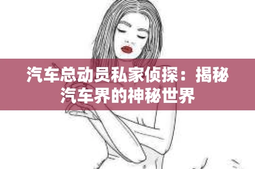 汽车总动员私家侦探：揭秘汽车界的神秘世界