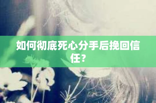 如何彻底死心分手后挽回信任？