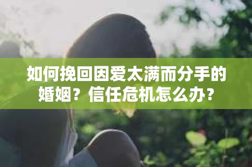 如何挽回因爱太满而分手的婚姻？信任危机怎么办？
